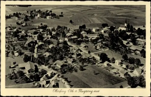 Ak Otterfing in Oberbayern, Luftaufnahme von  ländliche Umgebung, viele Häuser, Felder