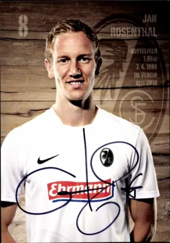 Autogrammkarte Fußballer Jan Rosenthal, SC Freiburg, Autogramm