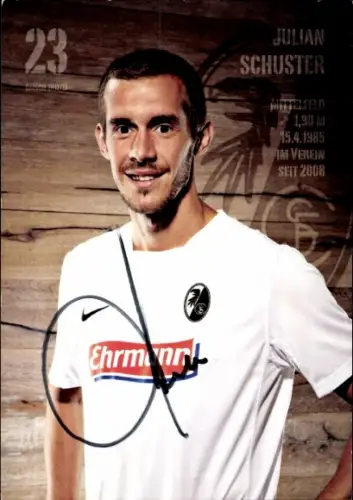 Autogrammkarte Fußballer Julian Schuster, SC Freiburg, Autogramm