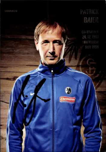 Autogrammkarte Co Trainer Patrick Baier, SC Freiburg, Autogramm