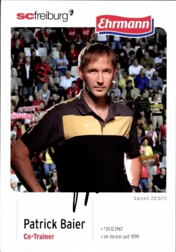 Autogrammkarte Co Trainer Patrick Baier, SC Freiburg, Autogramm