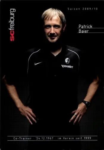 Autogrammkarte Co Trainer Patrick Baier, SC Freiburg, Autogramm