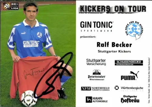 Autogrammkarte Fußballer Ralf Becker, SV Stuttgarter Kickers, Autogramm