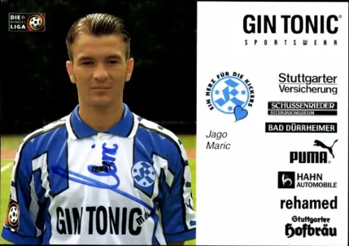 Autogrammkarte Fußballer Jago Maric, Stuttgarter Kickers, Autogramm