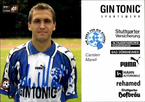 Autogrammkarte Fußballer Carsten Marell, Stuttgarter Kickers, Autogramm