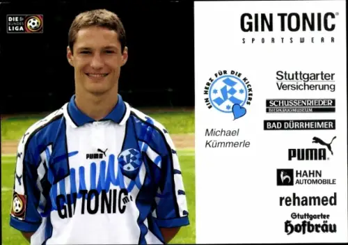 Autogrammkarte Fußballer Michael Kümmerle, Stuttgarter Kickers, Autogramm