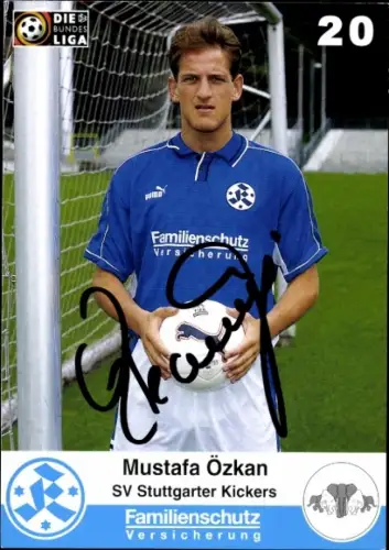 Autogrammkarte Fußballer Mustafa Özkan, Stuttgarter Kickers, Autogramm