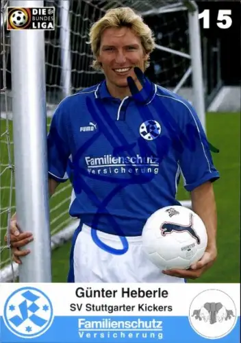 Autogrammkarte Fußballer Günter Heberle, SV Stuttgarter Kickers, Autogramm