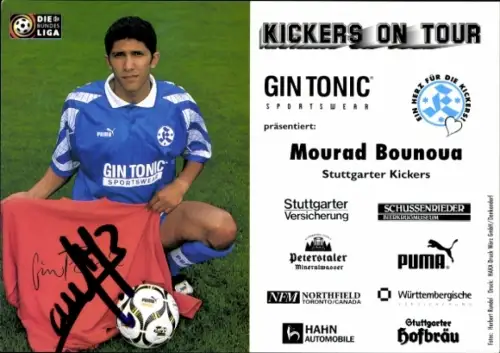 Autogrammkarte Fußballer Mourad Bounoua, Stuttgarter Kickers, Autogramm