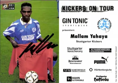 Autogrammkarte Fußballer Mallam Yahaya, Stuttgarter Kickers, Autogramm