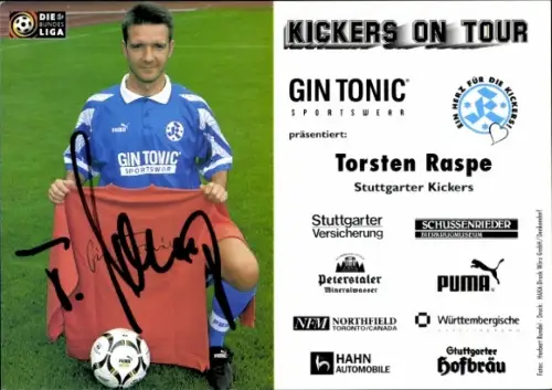 Autogrammkarte Fußballer Torsten Raspe, Stuttgarter Kickers, Autogramm