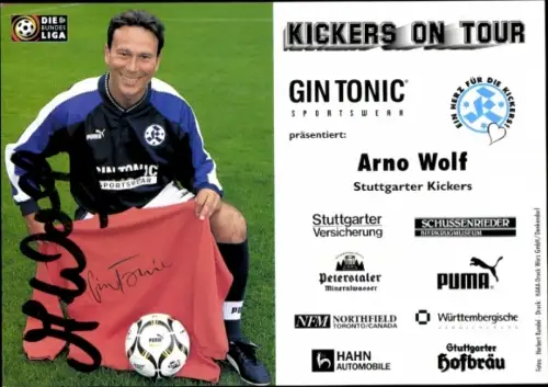 Autogrammkarte Fußballer Arno Wolf, Stuttgarter Kickers, Autogramm
