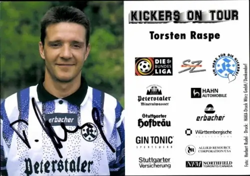 Autogrammkarte Fußballer Torsten Raspe, Stuttgarter Kickers, Autogramm
