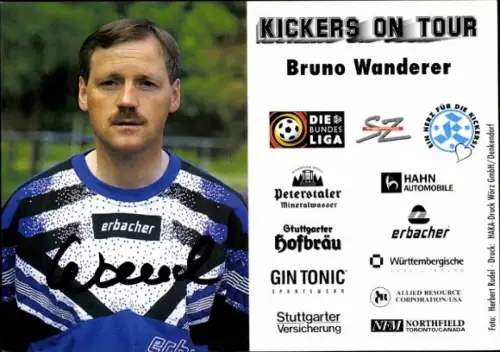 Autogrammkarte Co Trainer Bruno Wanderer, Stuttgarter Kickers, Autogramm
