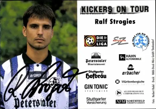 Autogrammkarte Fußballer Ralf Strogies, Stuttgarter Kickers, Autogramm
