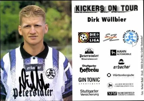 Autogrammkarte Fußballer Dirk Wüllbier, Stuttgarter Kickers, Autogramm