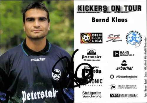 Autogrammkarte Fußballer Bernd Klaus, Stuttgarter Kickers, Autogramm