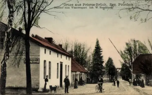 Ak Brück Prieros in der Mark, Gasthof zum Wassersport