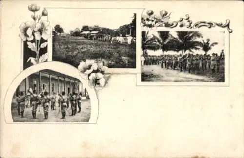 Ak Kamerun, Ortspartie, Soldaten