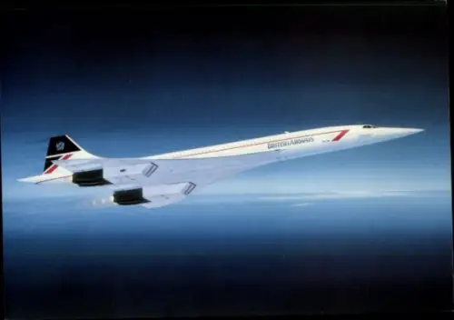 Ak Passagierflugzeug British Airways, Überschallflugzeug Concorde
