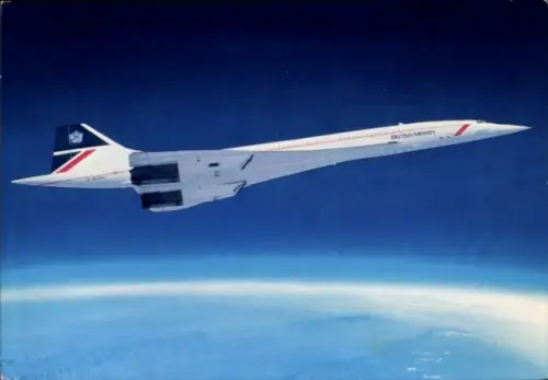 Ak Passagierflugzeug British Airways, Überschallflugzeug Concorde