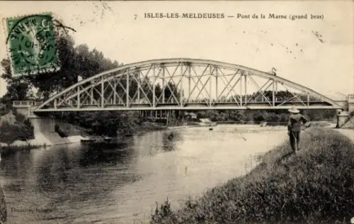 CPA Îles les Meldeuses Seine et Marne, Pont de la Marne