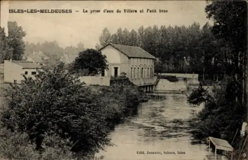 CPA Îles les Meldeuses Seine et Marne, La prise d'eau de Villers et Petit bras