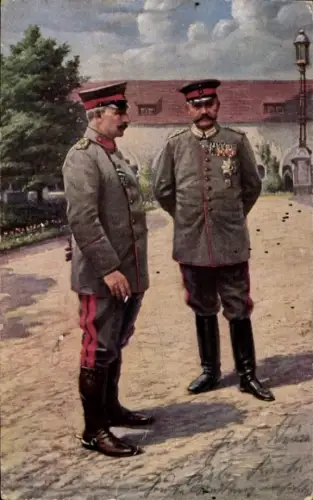 Ak Kaiser Wilhelm II., Generalfeldmarschall Paul von Hindenburg, Schloss zu Posen, 1915