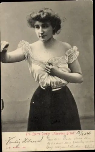 Ak Schauspielerin Bjerre Jensen, Absalons Brand