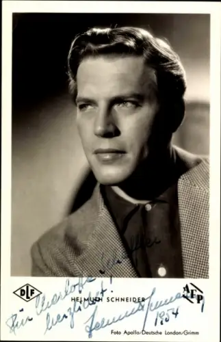 Ak Schauspieler Helmuth Schneider, Portrait, Ännchen von Tharau, Autogramm