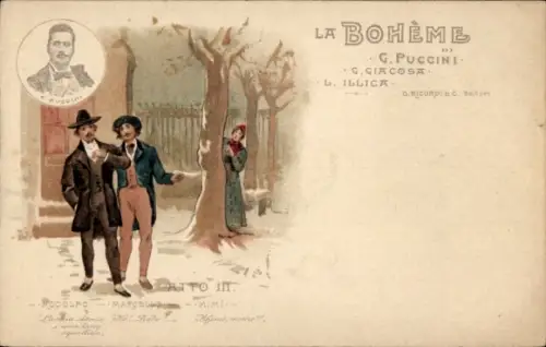 CPA La Boheme, G. Puccini, G. Giacosa, L. Illica, Atto III