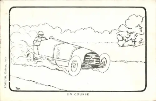 Künstler Ak Motorrennsport, Rennwagen Nr. 3