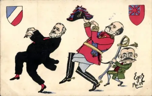 Künstler Ak Karikatur, französischer Politiker Emile Loubet, König Edward VII, Cake Walk