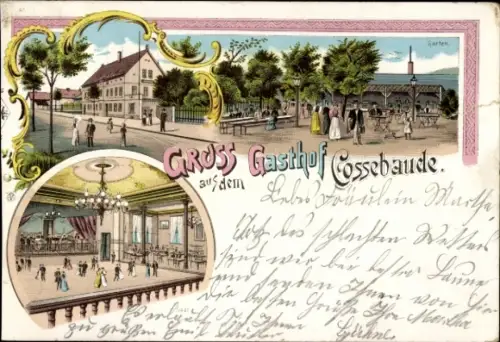 Litho Dresden Cossebaude, Gasthof Cossebaude, Garten