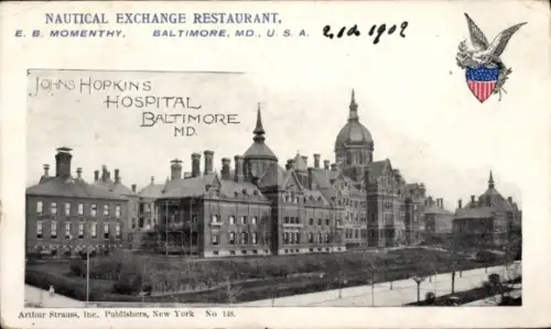 Ak Baltimore Maryland USA, NAUTICAL EXCHANGE RESTAURANT, JOHNS HOPKINS HOSPITAL, Baltimore