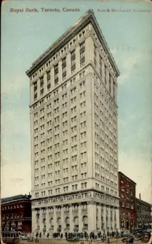 Ak Toronto Ontario Kanada, Royal Bank Gebäude, Architektur von Ross & Macdonald, Hochhaus