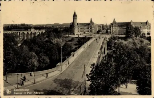 Ak Luxembourg Luxemburg, Avenue et Pont Adolphe