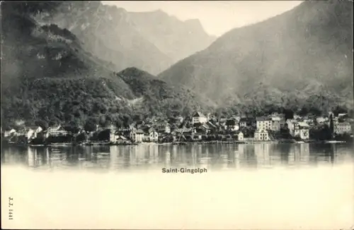 Ak Saint Gingolph Kanton Wallis Schweiz, Gesamtansicht