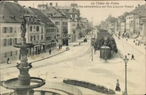CPA La Chaux de Fonds Canton de Neuchâtel, Vue panoramique sur Rue Léopold Robert
