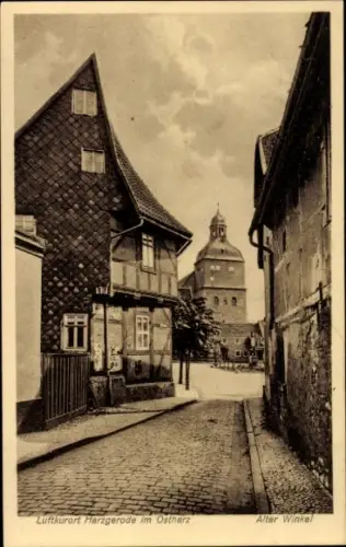 Ak Harzgerode am Harz, Luftkurort  Alter Winkel, Straße, Häuser