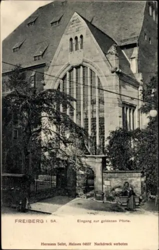 Ak Freiberg in Sachsen, Eingang zur goldenen Pforte,   Architektur, 