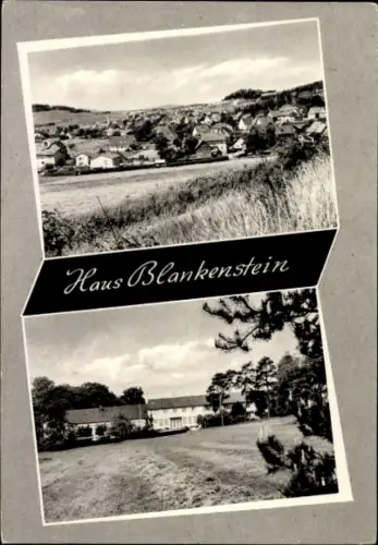 Ak Gladenbach Hessen, Haus Blankenstein, Landschaft, Gebäude, Schwarz-Weiß-Foto