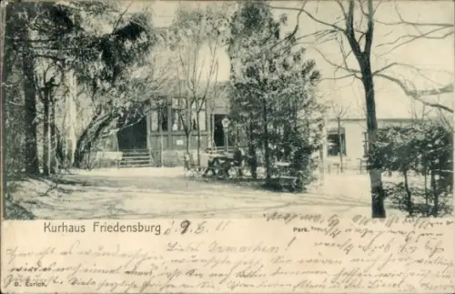Ak Podejuch Podjuchy Szczecin Stettin Pommern, Kurhaus Friedensburg, Park