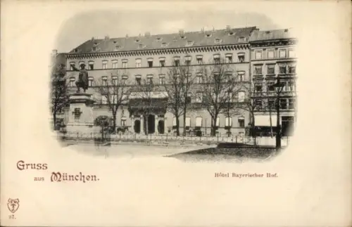 Ak München Bayern, Hotel Bayerischer Hof, Denkmal