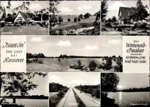 Ak Garbsen in Niedersachsen, Raststätte, Blauer See, Autobahn