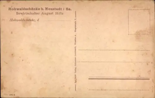 Ak Hohwald Neustadt in Sachsen, Hohwaldschänke