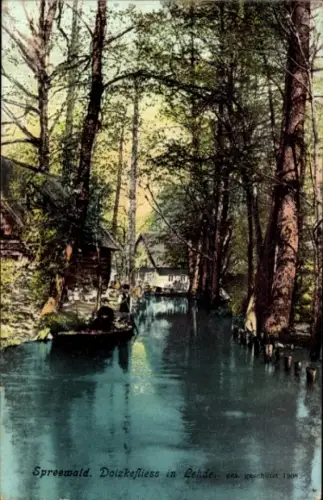 Ak Lehde Lübbenau Spreewald, Dolzkefliess