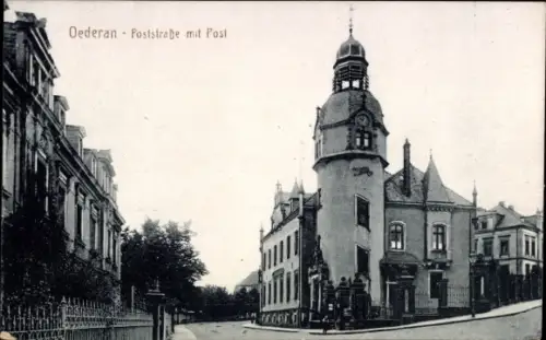 Ak Oederan in Sachsen, Poststraße mir Post