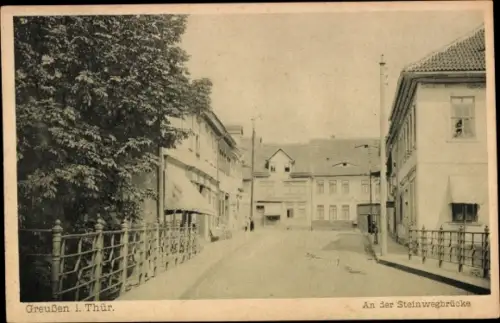 Ak Greußen in Thüringen, Steinwegbrücke