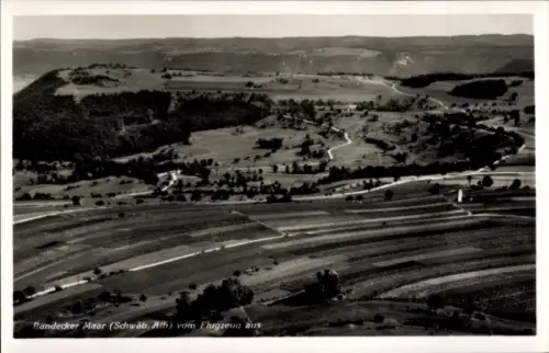 Ak Ochsenwang Bissingen an der Teck, Randecker Maar, Fliegeraufnahme